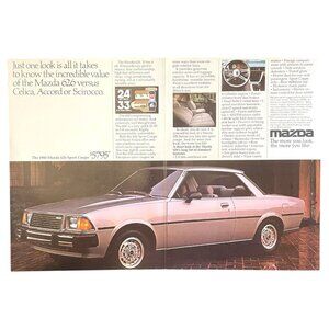 1980 Mazda 626 2 Door Coupe 16x11 Vintage Print Ad Poster Man Cave Wall Art